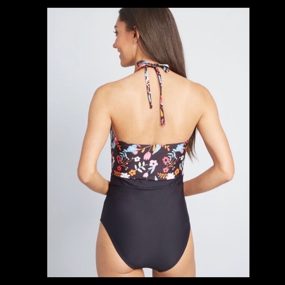 ModCloth floral black one piece - Picture 2 of 10